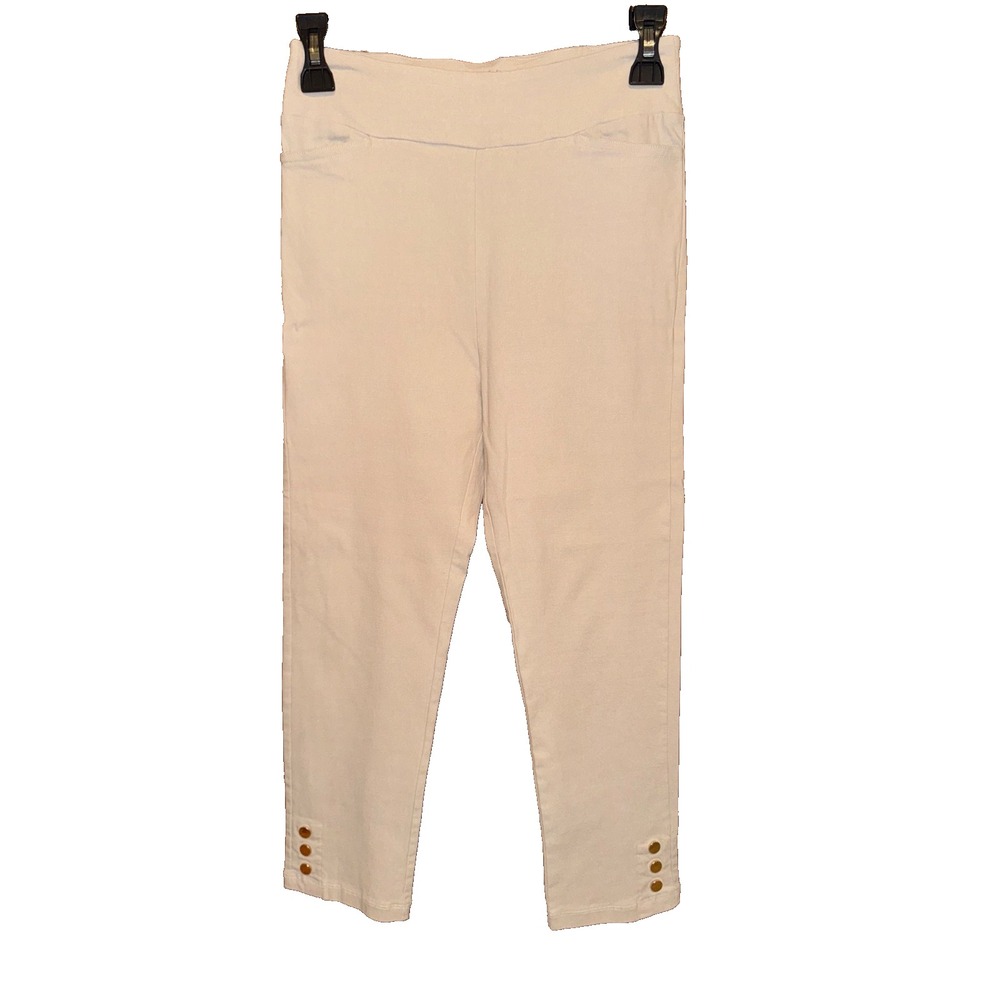 JEAN-PIERRE KLIFA Paris Chambray Pull On women tan  Pants Sz XS stretch comfort
